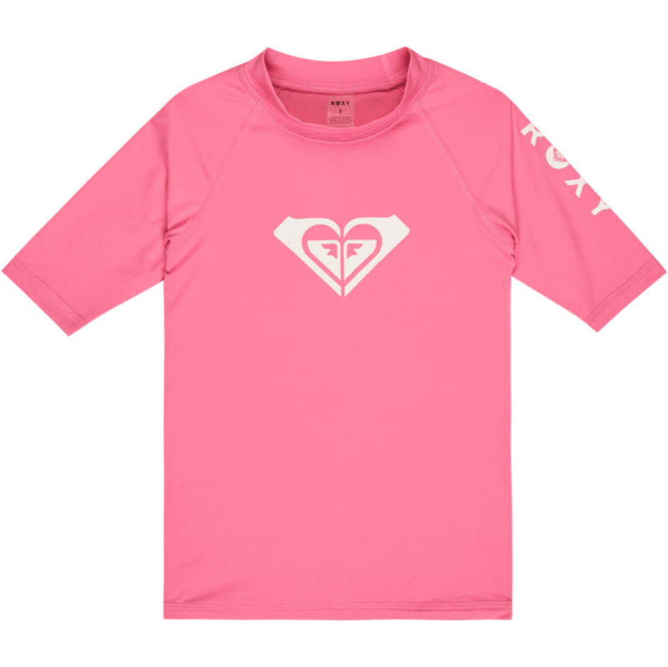 2026 Roxy Girls Whole Hearted Short Sleeve Rash Vest ERLWR03363 - Sangria Sunset